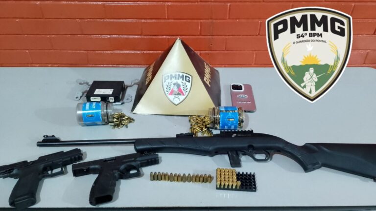 PM recupera caminhonete furtada e prende suspeito com armas e mais de 400 munições em Ituiutaba