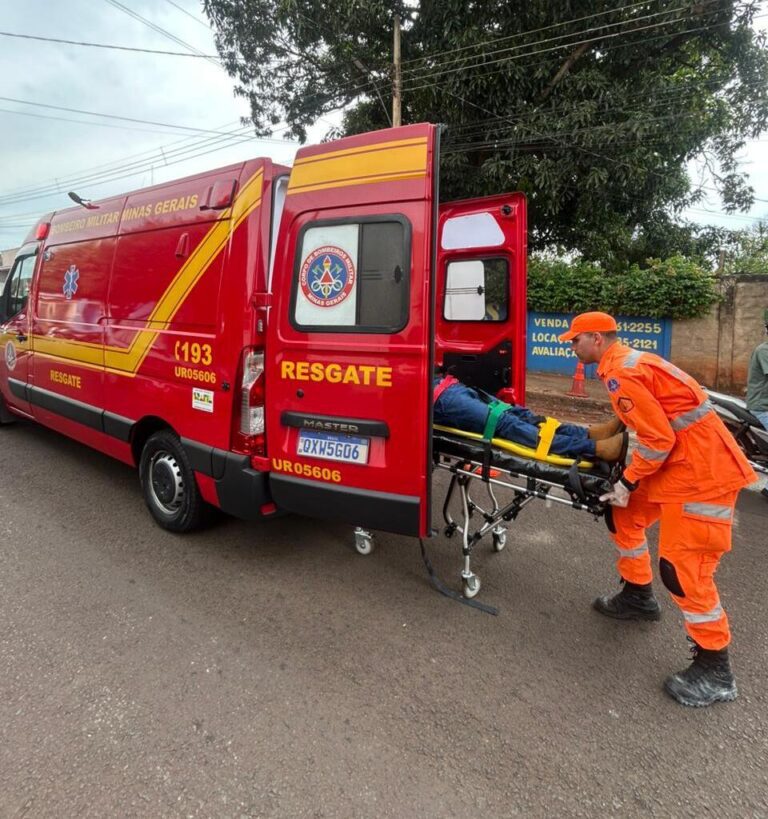 Motociclista fica ferido após bater em carro no bairro Platina em Ituiutaba