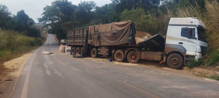 Motorista morre após colisão frontal com carreta na MGC-455 no município de Pirajuba
