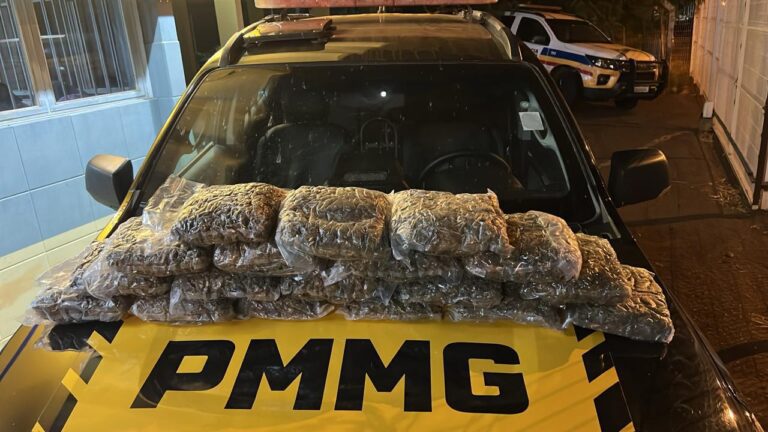 PM Rodoviária apreende 10 kg de skank após perseguição na MGC-452, em Tupaciguara