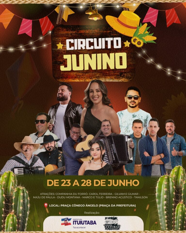Circuito Junino 2026 de Ituiutaba terá shows e transmissão da Seleção na Copa do Mundo