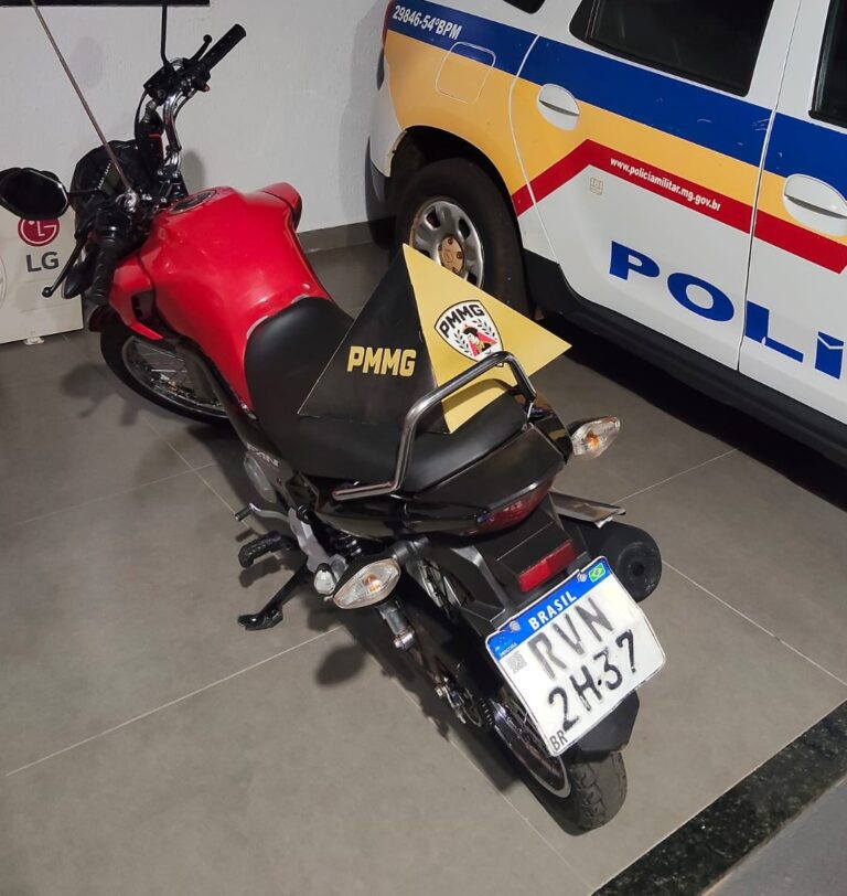 PM de Capinópolis apreende motocicleta clonada e prende suspeito durante operação