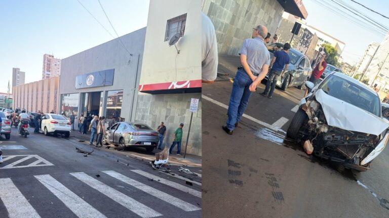 Acidente entre dois veículos deixa uma pessoa ferida no Centro de Ituiutaba